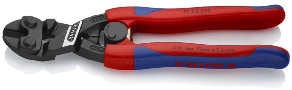 Knipex KNIPEX CoBoltÂ® Kompakt boltsaks sort atramenteret, med slanke flerkomponent-håndtag 200 mm