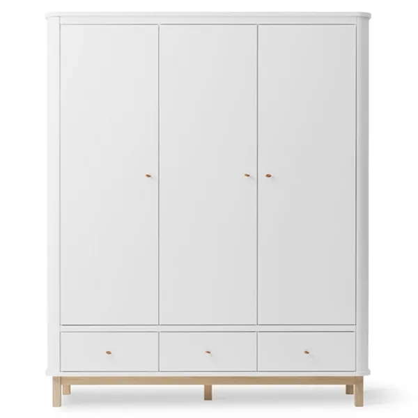 Oliver Furniture Wood Klædeskab 3 Døre Hvid/Eg