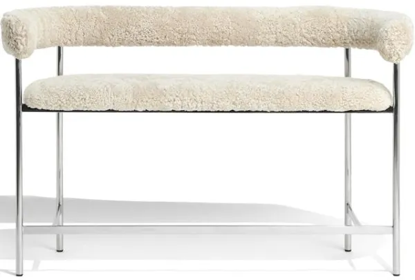 Møbel Copenhagen Font Bar Sofa 75 cm Sheepskin Oyster/Poleret Stål Stel